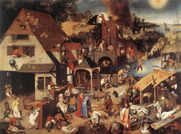  Proverbes Tableaux - Proverbes paysan genre Pieter Brueghel le Jeune